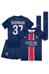 Fotbalové Dres Paris Saint-Germain Milan Skriniar #37 Dětské Domácí Oblečení 2024-25 Krátký Rukáv (+ trenýrky)